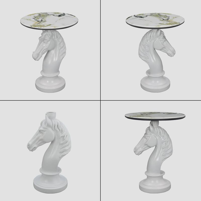 Horse Head Accent Table Animal Statue End Tables Livingroom