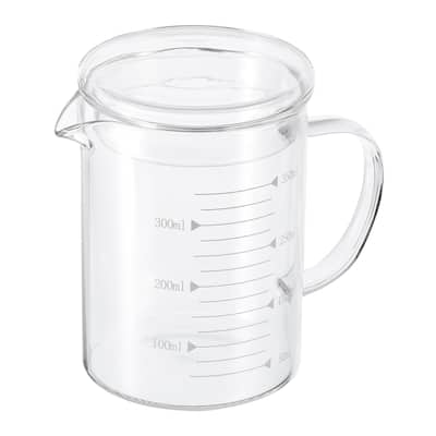 Glass Measuring Cup, 3.3 Borosilicate Glass with Glass Lid for kitchen