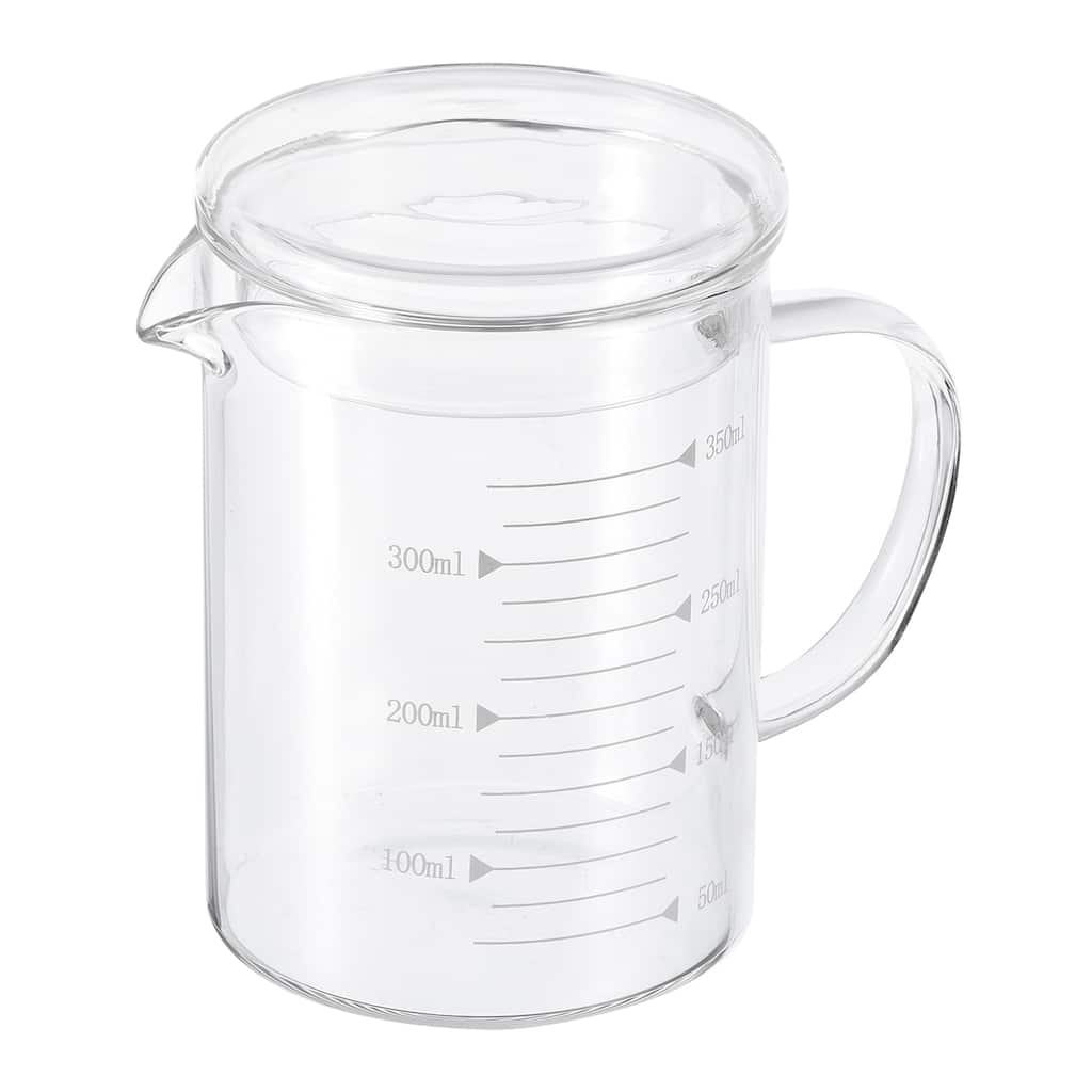 Glass Measuring Cup, 3.3 Borosilicate Glass with Glass Lid for kitchen