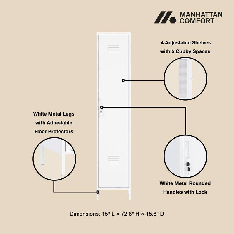 Manhattan Comfort Naomi 2-Piece Metal Storage Cabinets