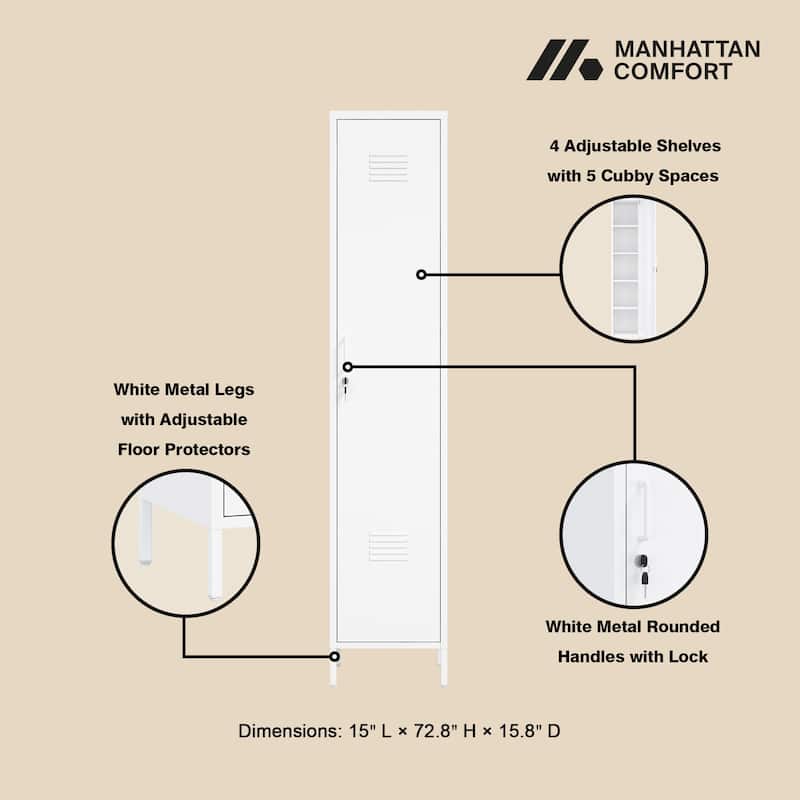 Manhattan Comfort Naomi 15" Metal Storage Cabinet