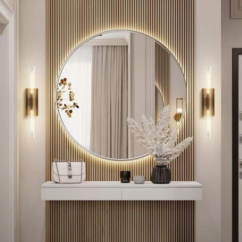 KAYLA Modern Glass Wall Sconces, Indoor Wall Lighting Wall Light Fixtures, Vanity Light with Glass Shade(2-Sets)