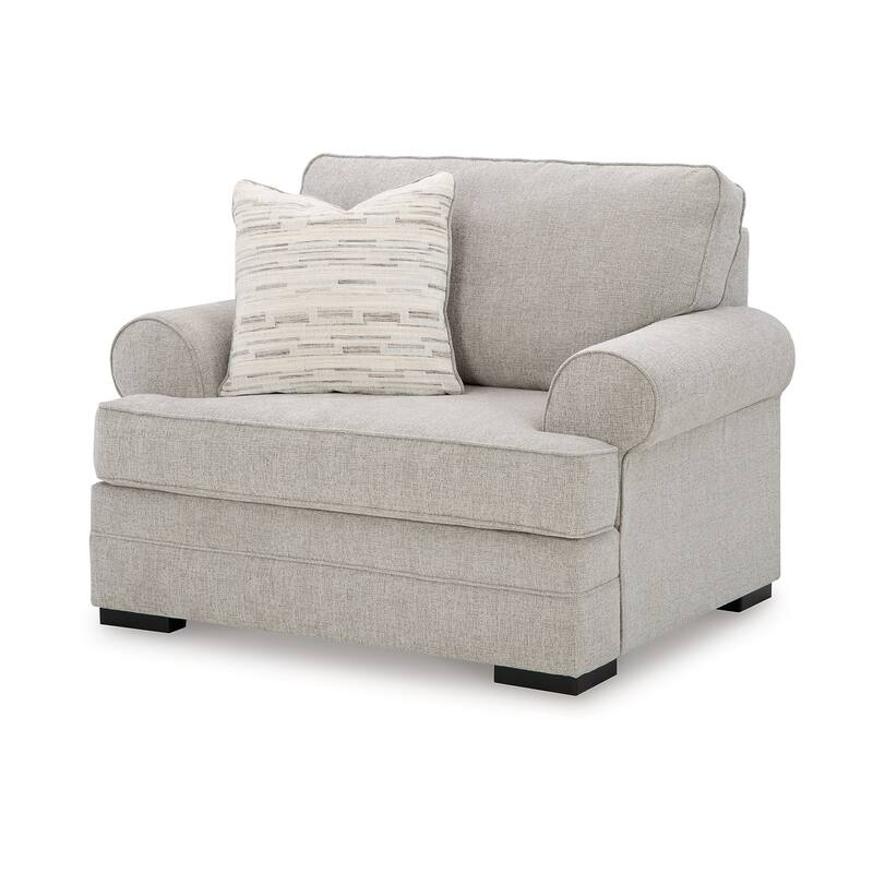Shelyn Oversized Chair, Accent Pillow, Sand Gray Textures Polyester