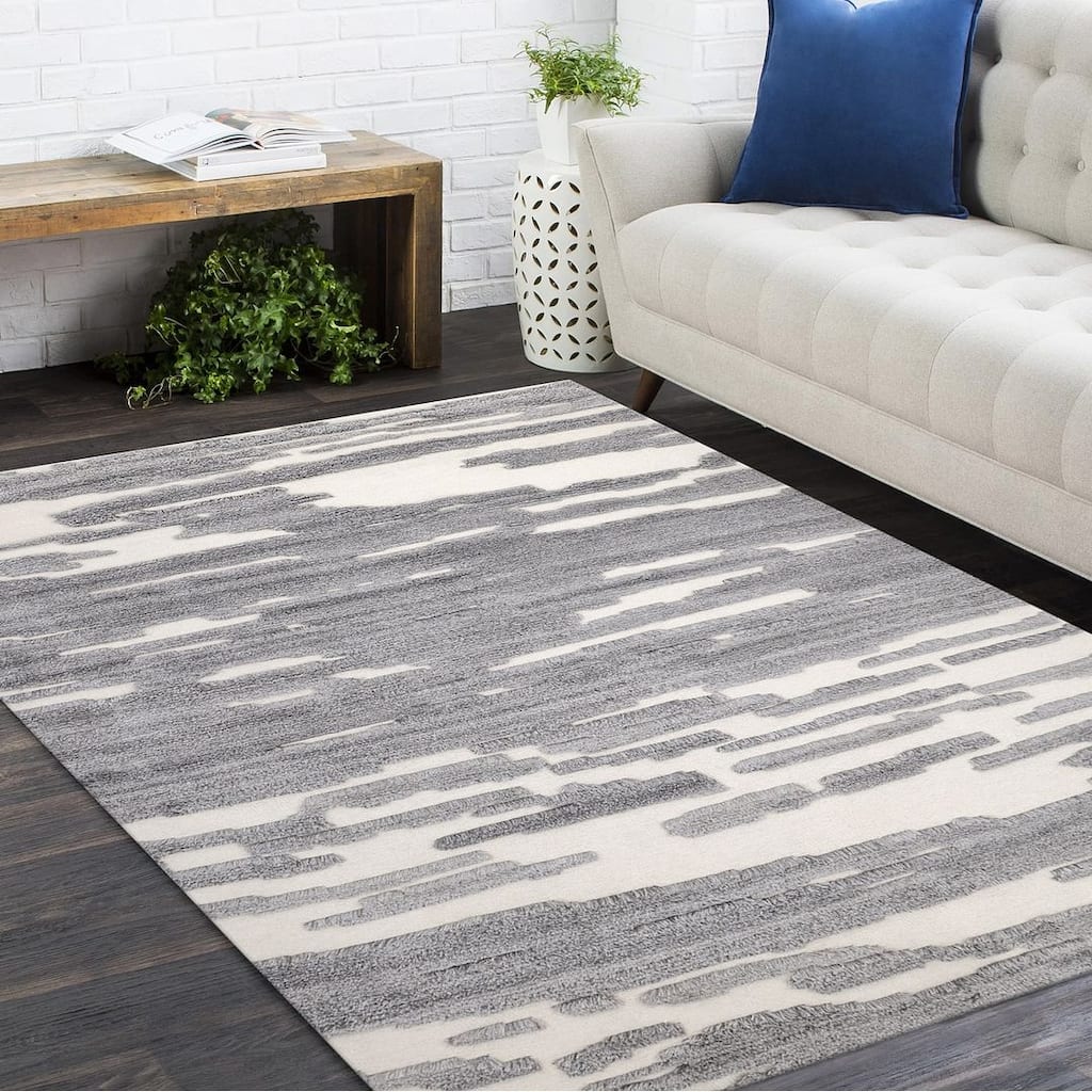 Overton Handmade Modern Contemporary Geometric Area Rug
