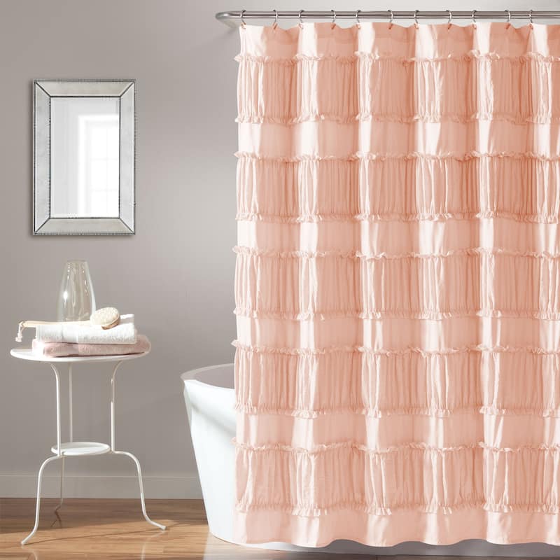 Lush Decor Nova Ruffle Shower Curtain - Blush