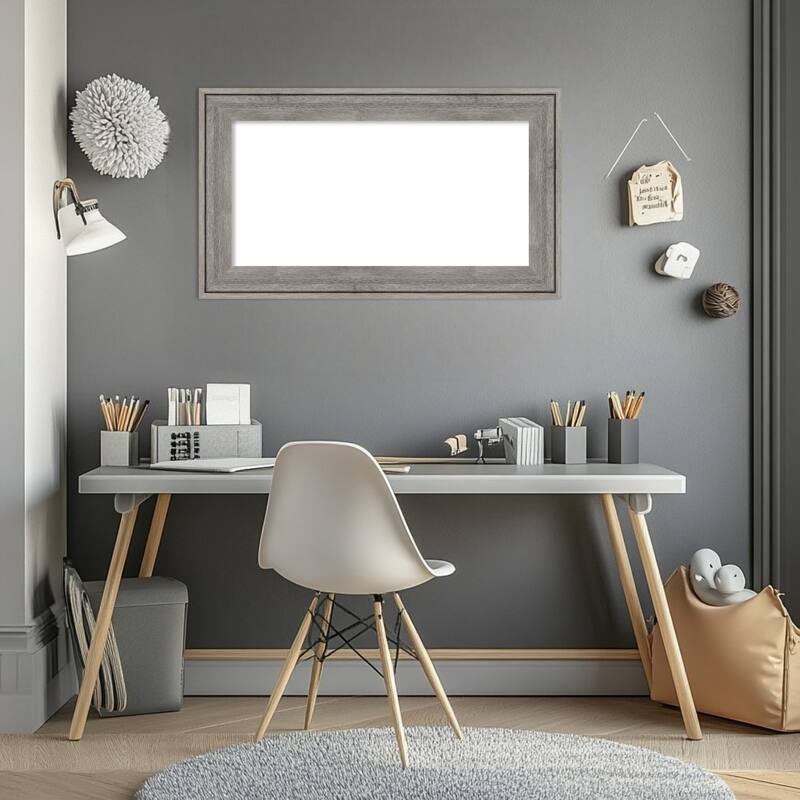 Amanti Art Regis Barnwood Grey Framed Dry Erase Magnetic Board