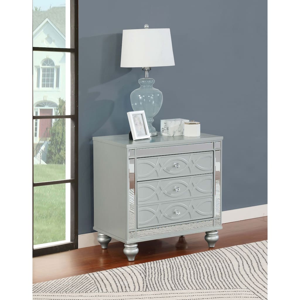 Menlo Silver Metallic 2-drawer Nightstand