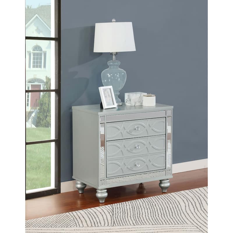 Menlo Silver Metallic 2-drawer Nightstand