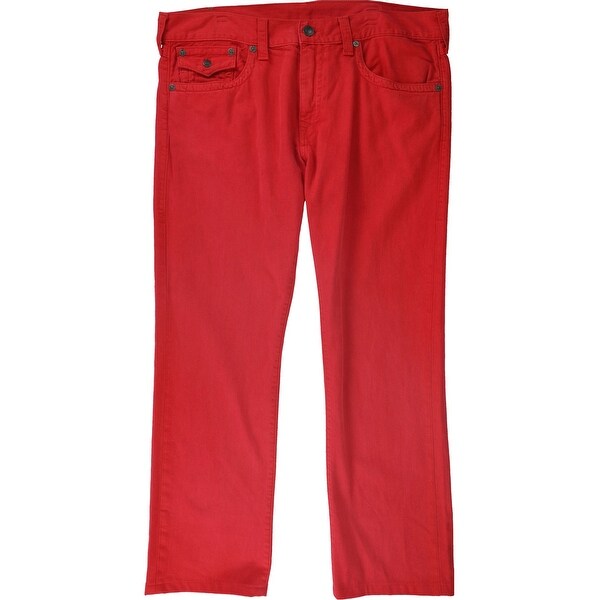 True Religion Mens Ricky Relaxed Jeans, Red, 38W x 31L - 38W x 31L. Opens flyout.