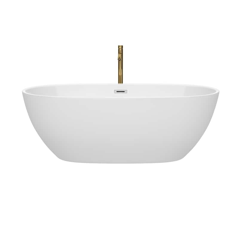 Wyndham Collection Juno 67" Freestanding Soaking Tub with Tub Filler