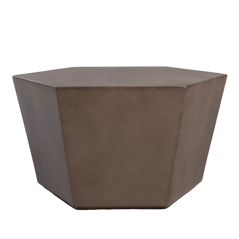 UPHA 28-inch Outdoor Patio Hexagon Magnesium Oxide Furniture Coffee Table