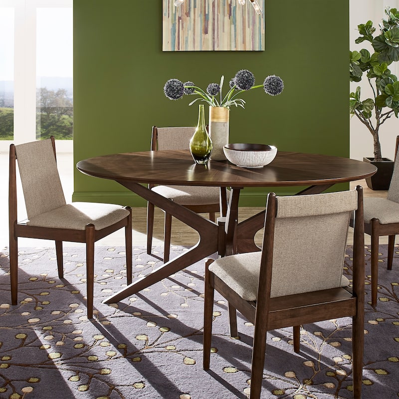 Rondo Walnut Finish Oval Dining Set (5PC) by iNSPIRE Q Modern