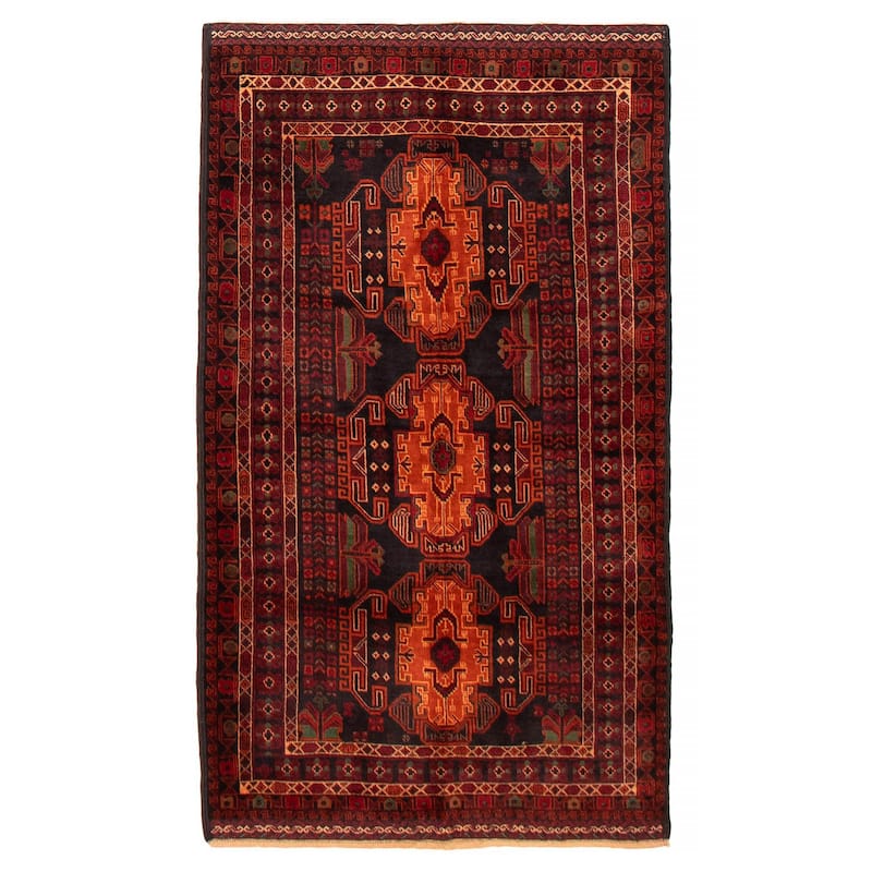 Teimani Black, Red Rug 3'11" x 6'11" - 3'11 x 6'11 - Black/ Red - 3'11 x 6'11