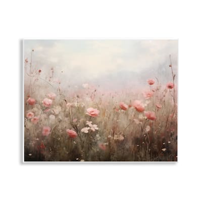 Stupell Pastel Pink Meadow Flowers Wall Plaque Art Design By Arlington Prints