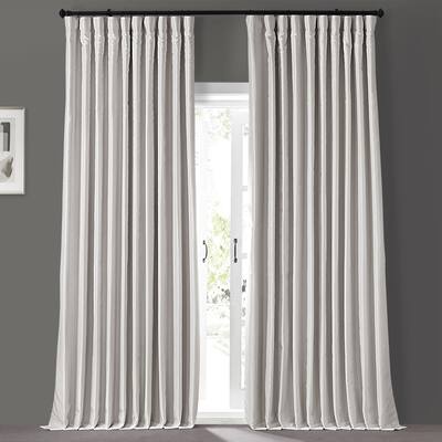 Exclusive Fabrics Blackout Extra Wide Vintage Textured Faux Dupioni Single Curtain Panel