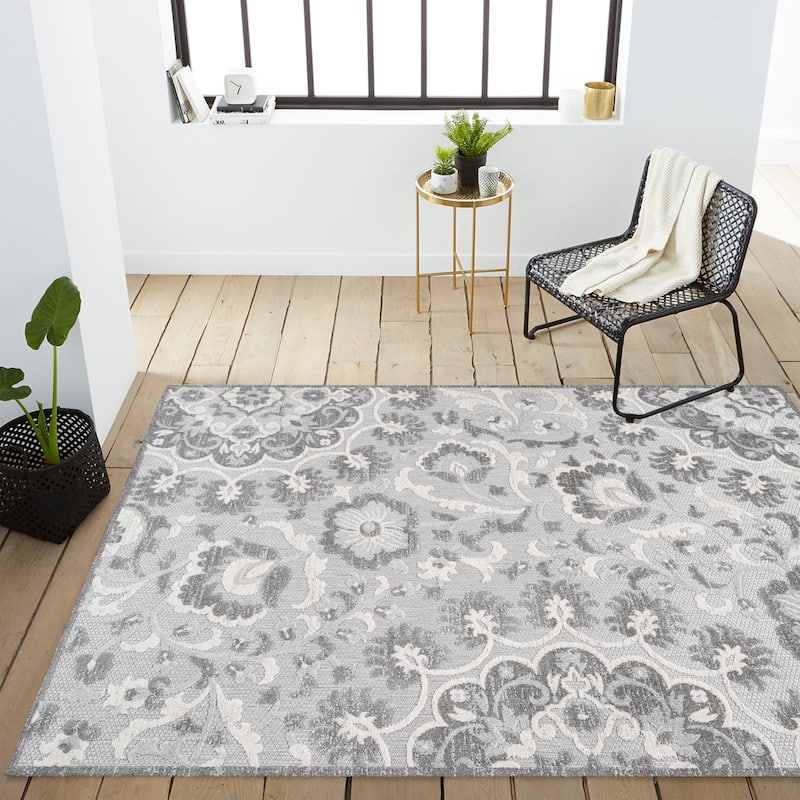 JONATHAN Y Cassis Modern Medallion High-Low Indoor/Outdoor Area Rug