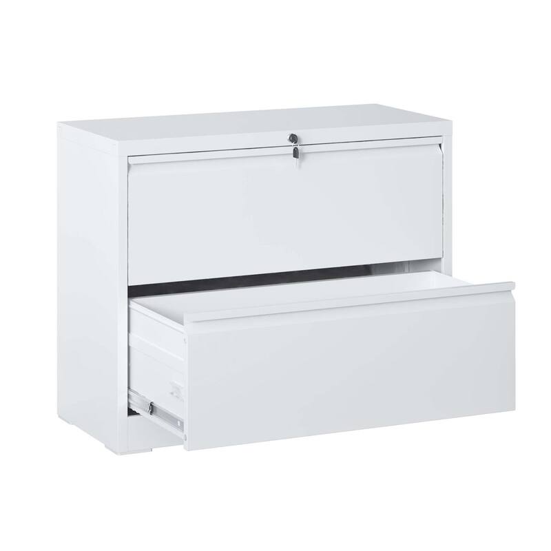 Lateral File Cabinet 2 Drawer - White