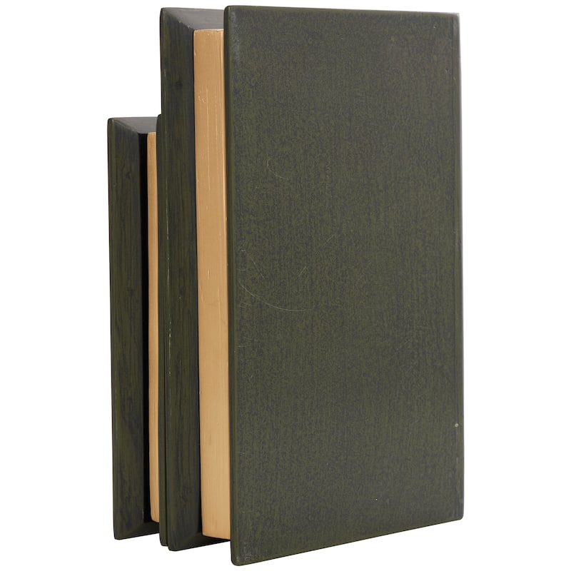 Blue, Green, Brown or Red Wooden Storage Faux Book Box (Set of 2)