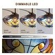 preview thumbnail 36 of 49, Smart Tiffany Stained Glass Retractable Led Ceiling Fan