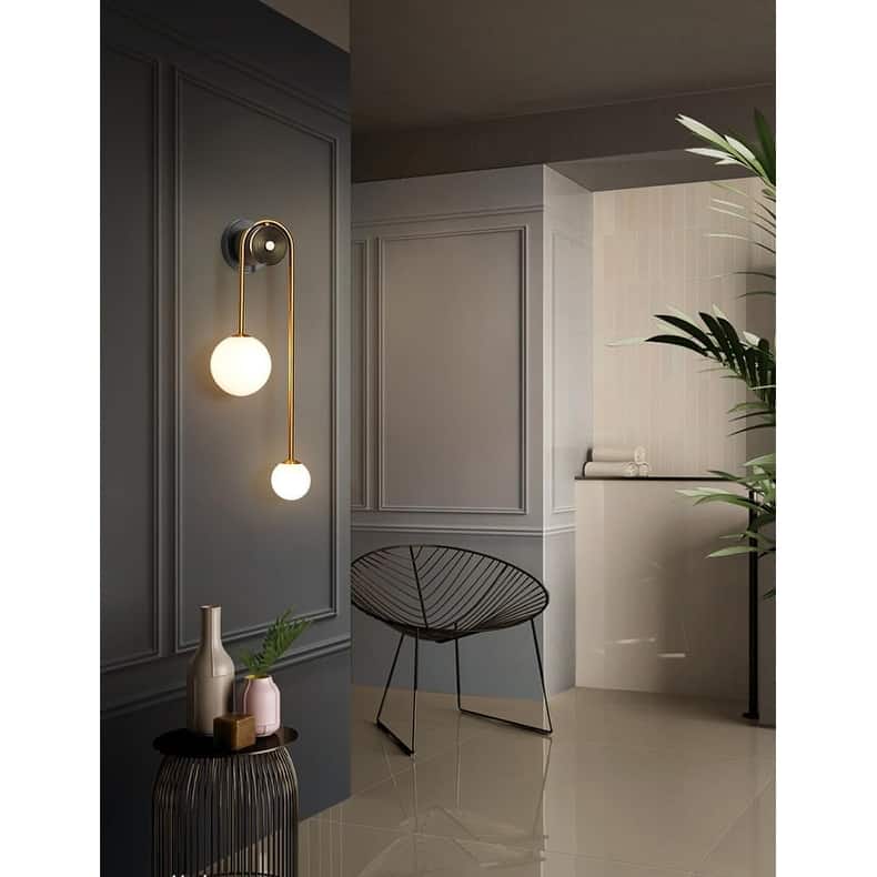 U-shape wall light gold fixture light metal bathroom light