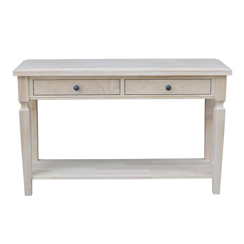 Vista Solid Wood Console/Sofa Table - Unfinished