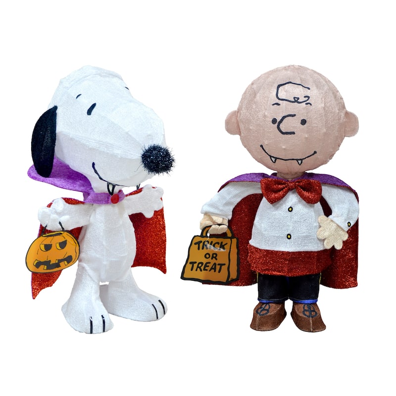 Set of Two Peanuts 3D Pre-Lit LED Yard Art Vampires