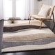 preview thumbnail 5 of 25, SAFAVIEH Florida Shag Cirilla Abstract Wave 1.2-inch Thick Rug 3'3" x 5'3" - Ivory/Grey - Rectangle