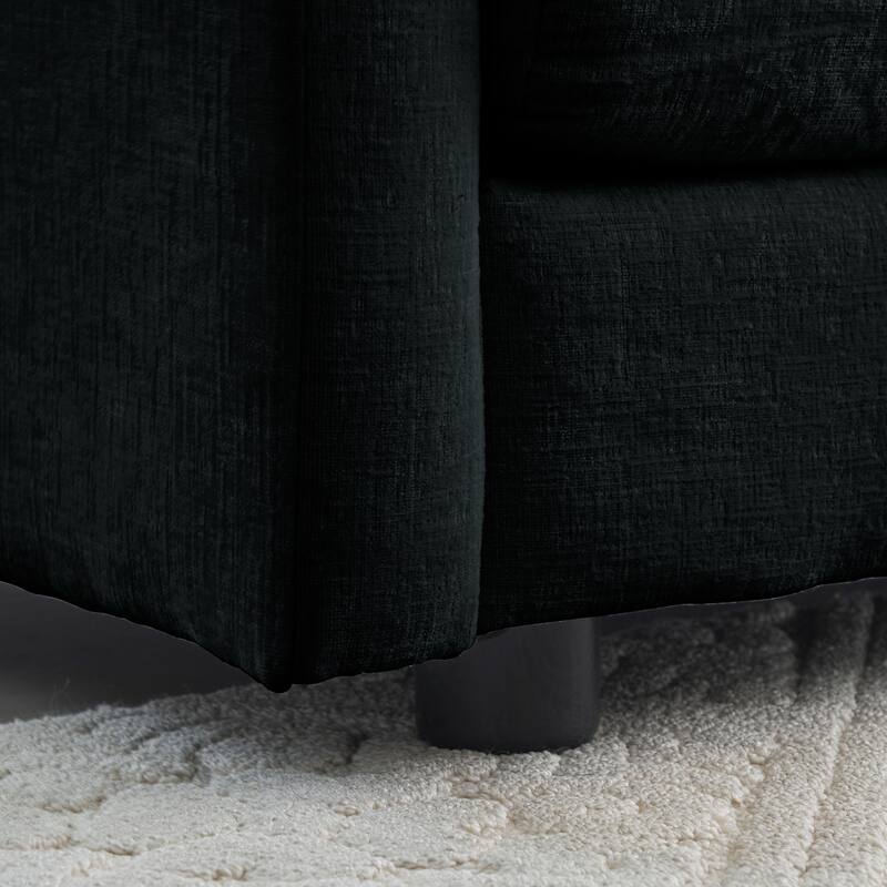 GDFStudio- Jinx Two-Seater Chenille Sofa with 2 Ottomans