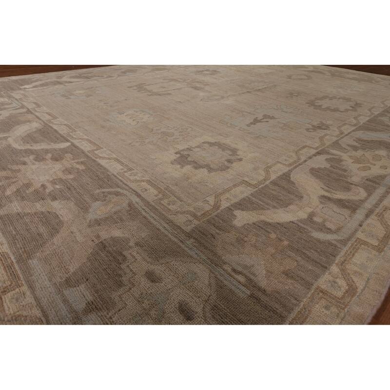 Oushak Oriental Area Rug Turkish Hand-Knotted Wool Carpet - 9'0" x 11'8"