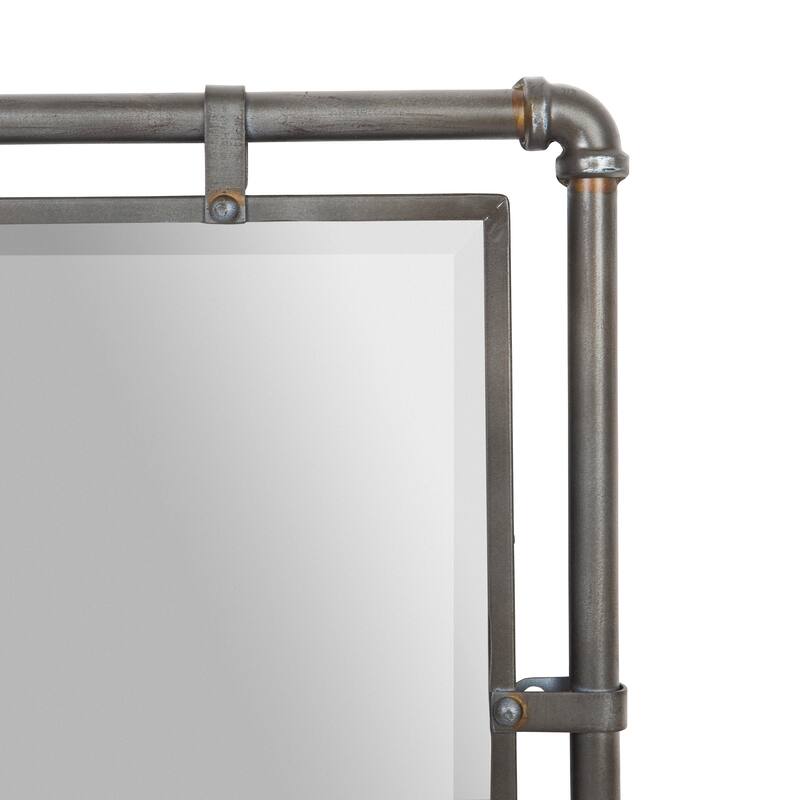 Carbon Loft Berlik Industrial Metal Wall Mirror - Grey