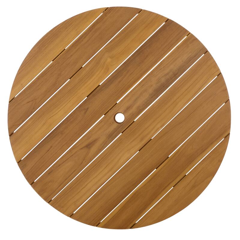 SAFAVIEH Couture Mayaguana Round Teak Dining Table - 39"W x 39"D x 30"H