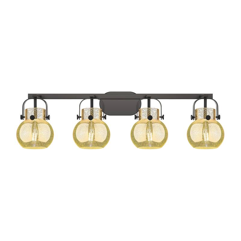 Innovations Lighting 423-4W-11-37 Pilaster II Sphere Vanity Pilaster - Matte Black / Mercury