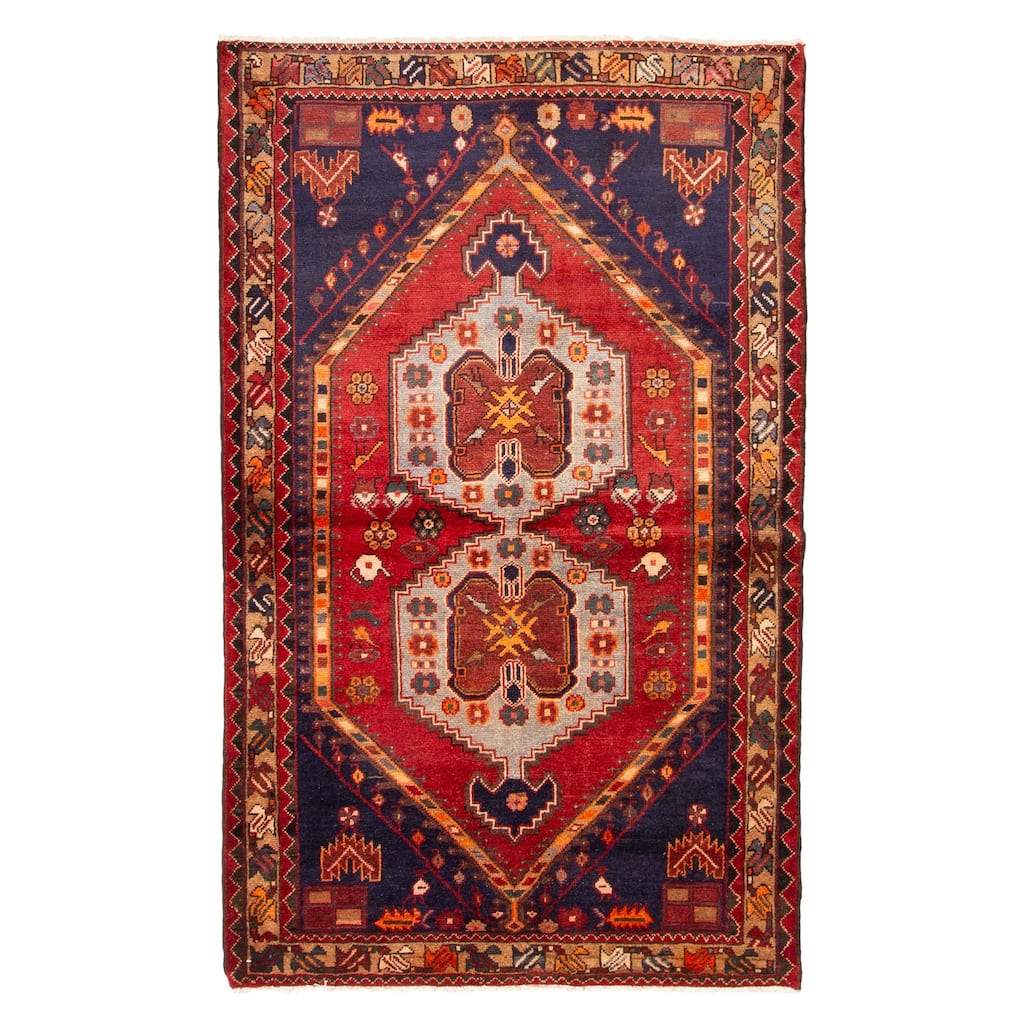 ECARPETGALLERY Hand-knotted Andelz Red Wool Rug - 4'2 x 6'11