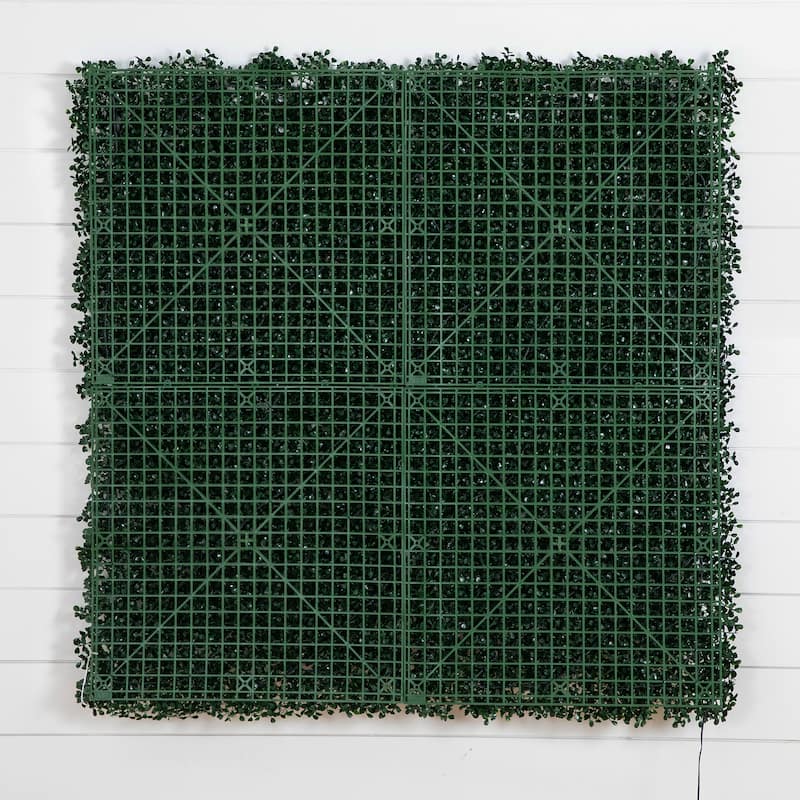 Pre-Lit Boxwood Artificial Wall Panel - 40" - Warm White LED Lights
