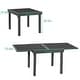 preview thumbnail 2 of 21, VredHom Outdoor Tempered Glass Top Aluminum Extendable Dining Table - 35.4 in W x 35.4-70.9 in L x 29.5 in H