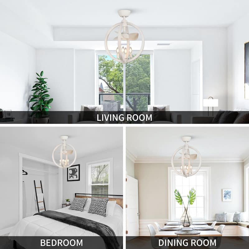18-in White Modern Bladeless LED Fandelier Ceiling Fan with Downrod and Remote