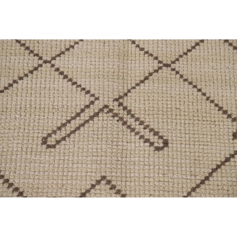 Geometric Moroccan Oriental Area Rug Bedroom Handmade Wool Carpet - 4'9"x 7'10"