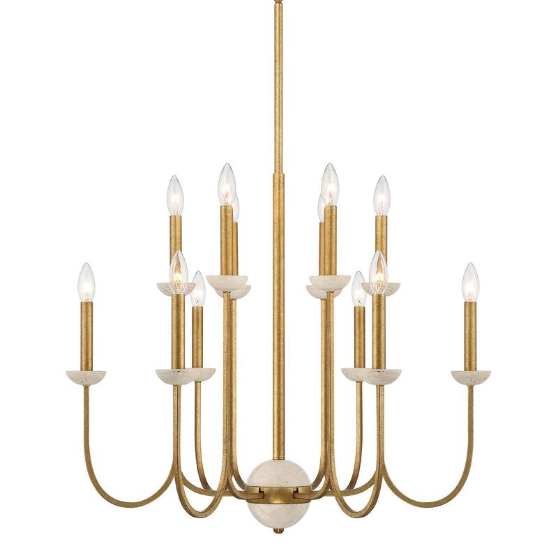 Savoy House 1-2294-12 Oakhurst 12 Light 30" Wide Taper Candle Style - Antique Gold