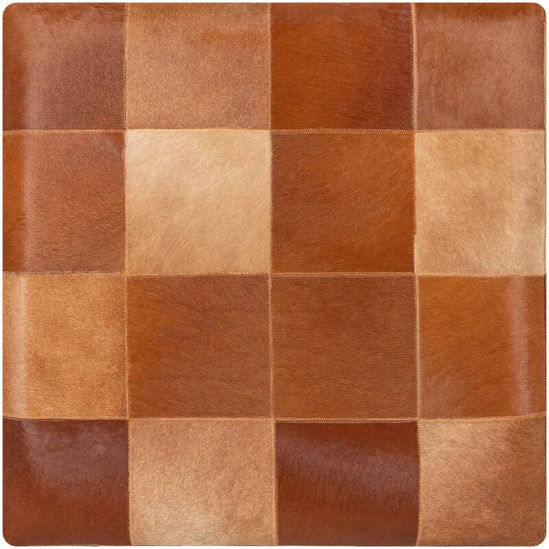 Fatime Hair on Hide Patchwork Large Ottoman
