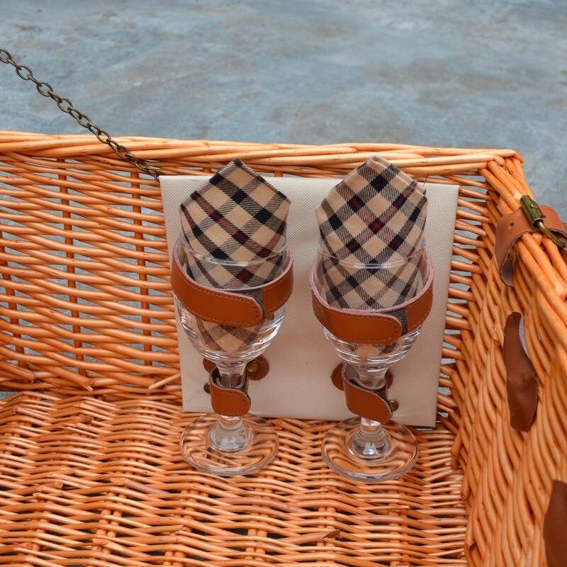 Picnic at Ascot - Willow Basket for Two with Blanket & Coffee Service