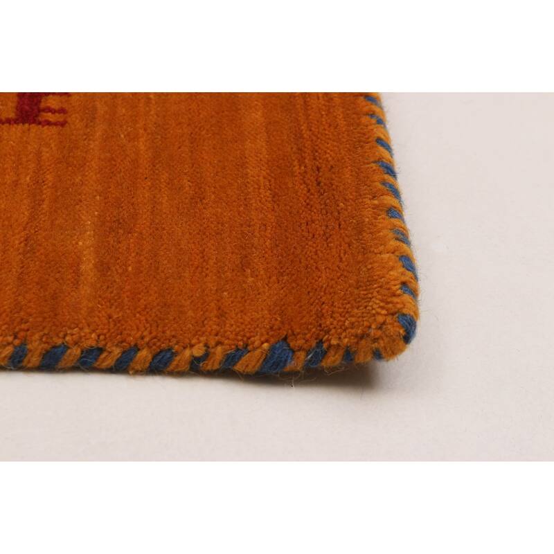 Kashkuli Gabbeh Orange Rug 3'10" x 5'6" - 3'10 x 5'6