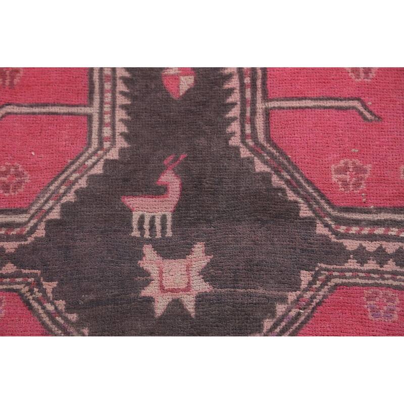 Over-Dyed Meshkin Persian Vintage Area Rug Handmade Wool Carpet - 5'2"x 9'4"