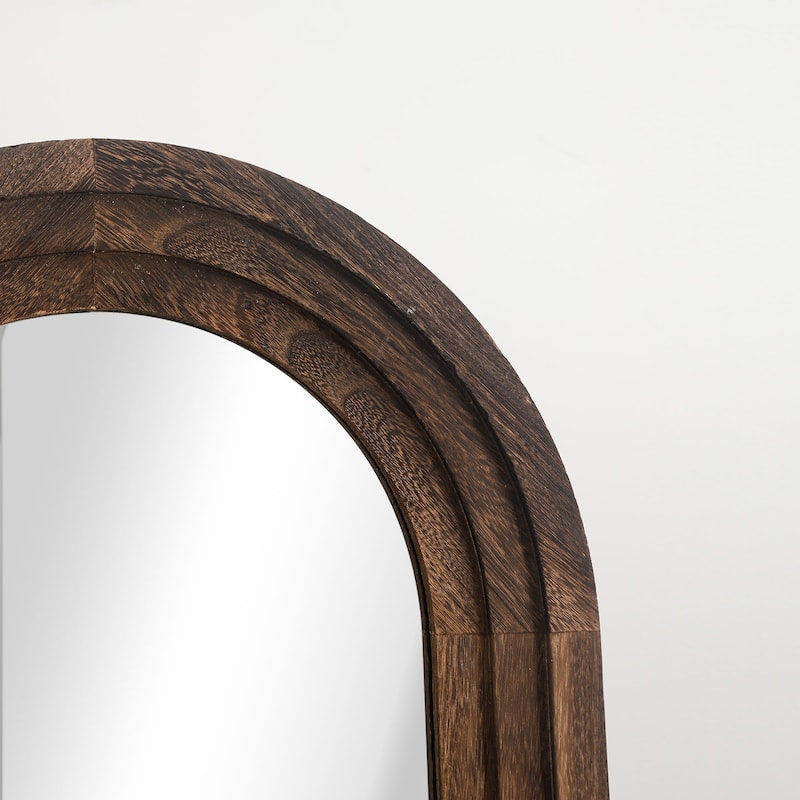 Wooden Frame Ladder-Style Wall Mirror - 71*31