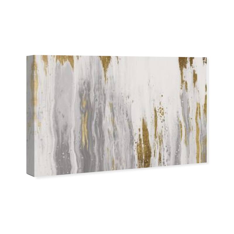Wynwood Studio Prints Abstract Golden Cavern White and Metallic Gold Modern & Contemporary Wall Art Canvas Print