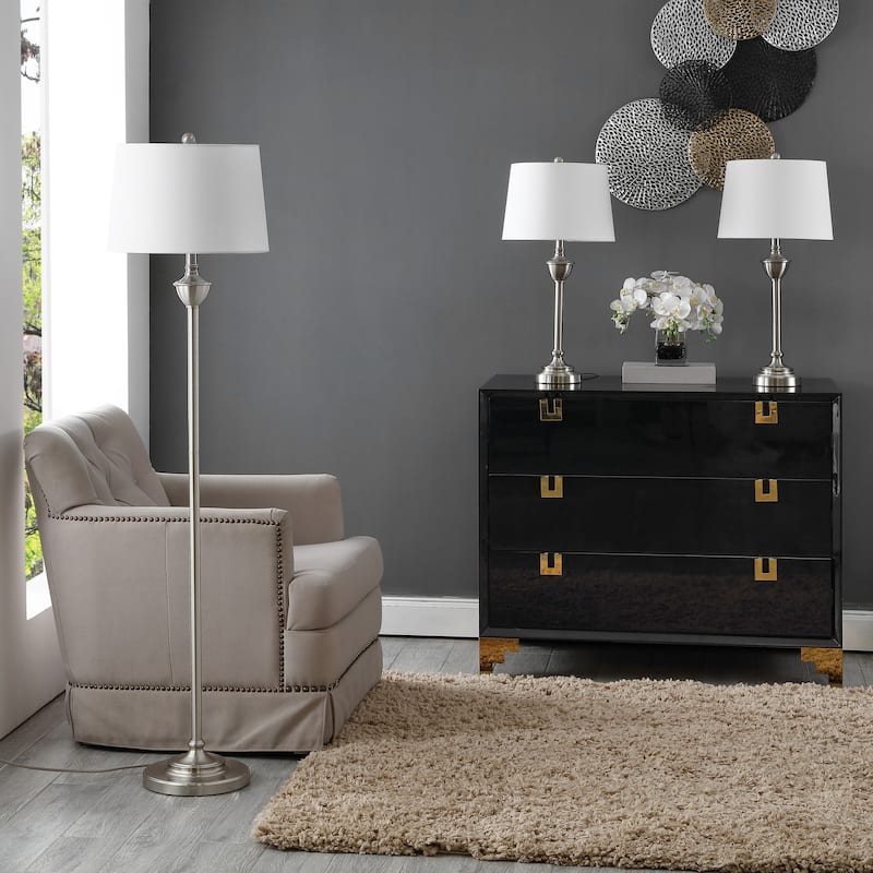 SAFAVIEH Lighting Meirav Floor And Table Lamp (Set of 3) - 15Wx15Dx61H