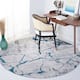 SAFAVIEH Amelia Fietje Modern Abstract Distressed Rug - 6'7" Round - Grey/Aqua