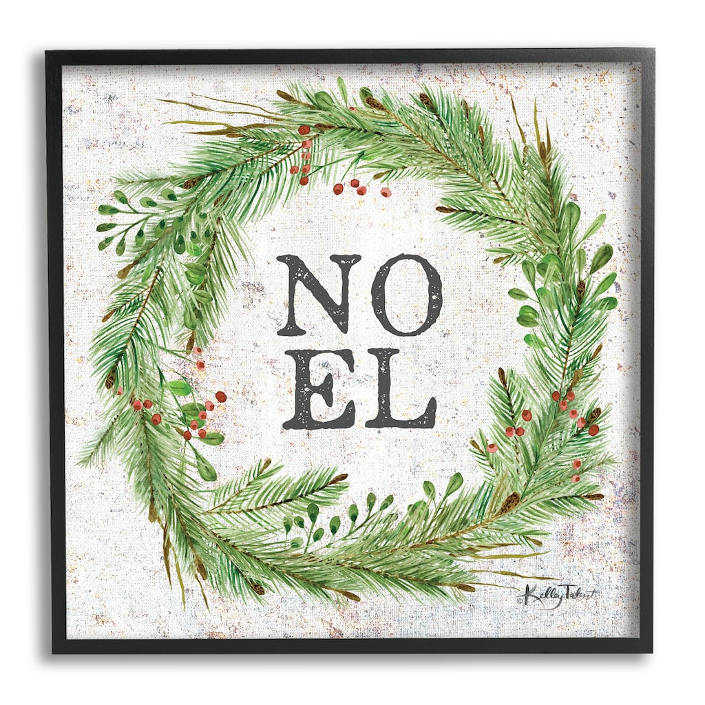 Stupell Noel Seasonal Wreath Framed Giclee Art Design by Kelley Talent