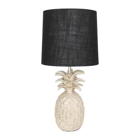 Pineapple Shaped Table Lamp with Linen Shade
