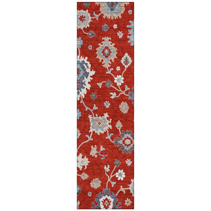 Machine Washable Indoor/ Outdoor Chantille Kashan Traditonal Rug