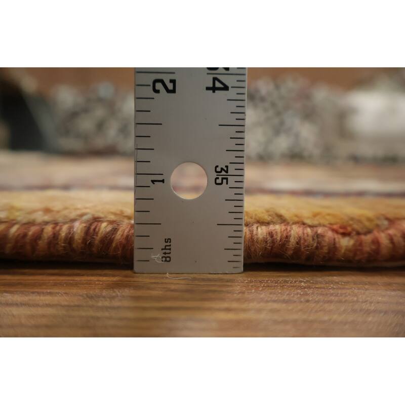 Hand Knotted Oriental 100% Wool Carpet Traditional Tribal Yellow & Gold Shiraz Area Rug - 8' 3'' X 5' 9''